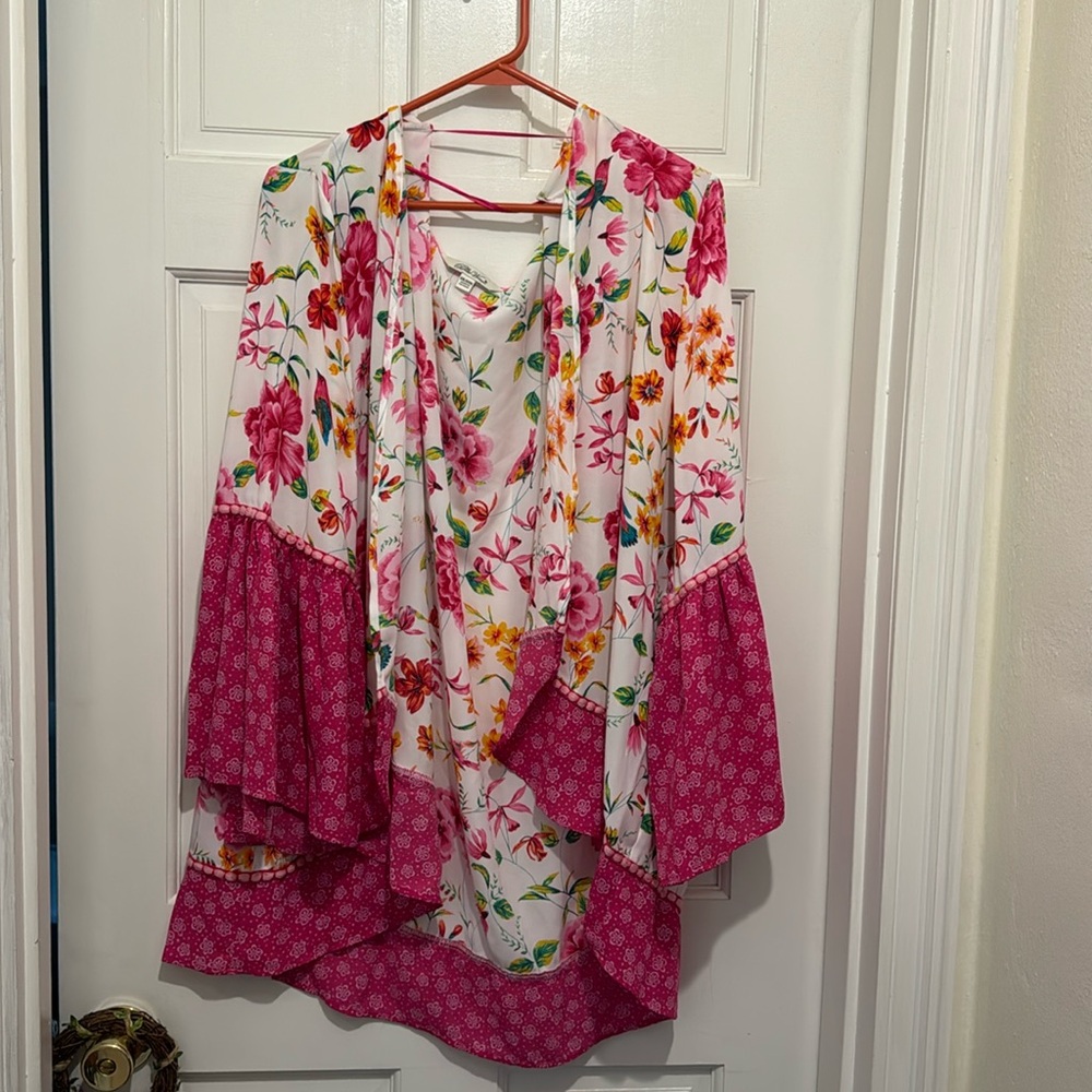 NWT The Pioneer Woman Flounce Sleeve Topper Size 2X 3X